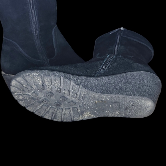 KHOMBU Pisa Waterproof Suede Wedge Boots Black- 7 - Picture 3 of 11